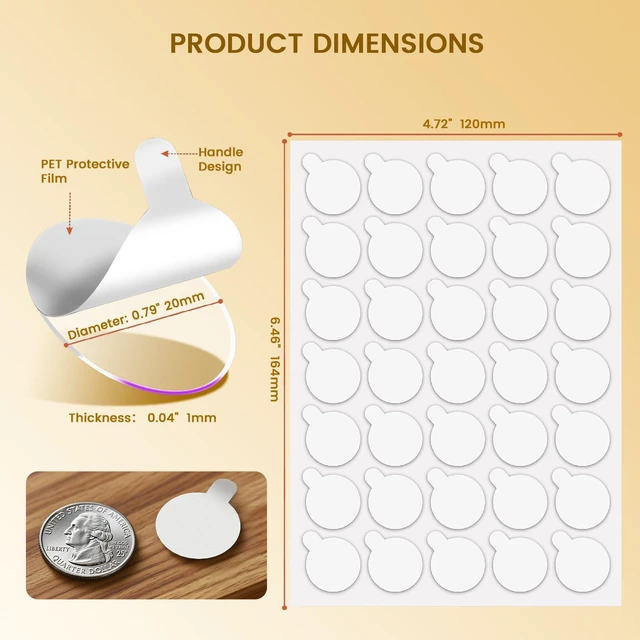 Alt view image 2 of 7 - 280Pcs Double Sided Adhesive Dots, Removable Clear Dots Sticky Tack, Waterproof No Trace Dots Adhesive Putty for Wall Hanging Crafts, Balloons Party Decorations Poster Picture Festival Decoration 20mm