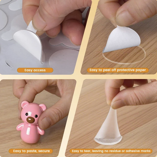 Alt view image 3 of 7 - 280Pcs Double Sided Adhesive Dots, Removable Clear Dots Sticky Tack, Waterproof No Trace Dots Adhesive Putty for Wall Hanging Crafts, Balloons Party Decorations Poster Picture Festival Decoration 20mm