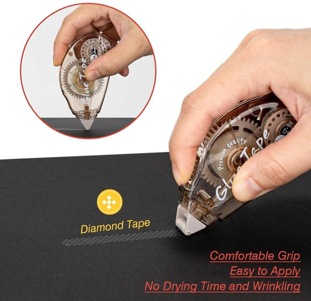 Alt view image 4 of 6 - 12 Pack Glue Tape Scrapbooking Tape Adhesive Dots Tape | Double Sided Tape Dispenser Runner for Crafts and Arts Projects Photo-Safe