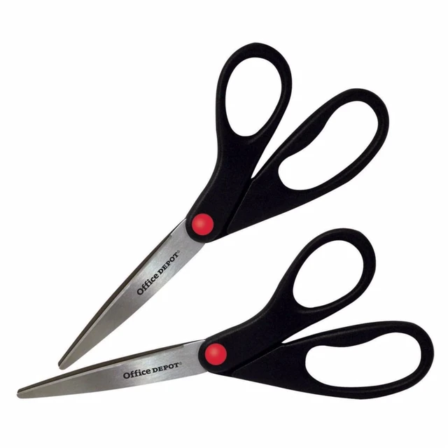 Main image of Brand Scissors, 8", Straight, Black, Pack of 2