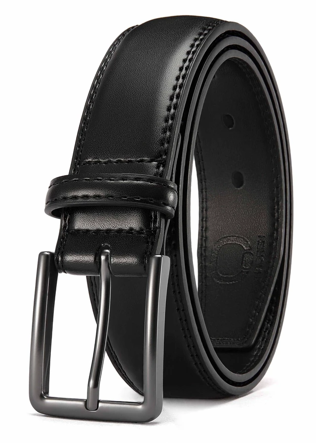Main image of Men's Leather Belt - 1 3/8" Dress Belt for Business & Casual Wear | Reinforced Stitching, Classic Style, Comfortable Fit, Gift-Boxed, Pairs with Suits, Slacks and Jeans