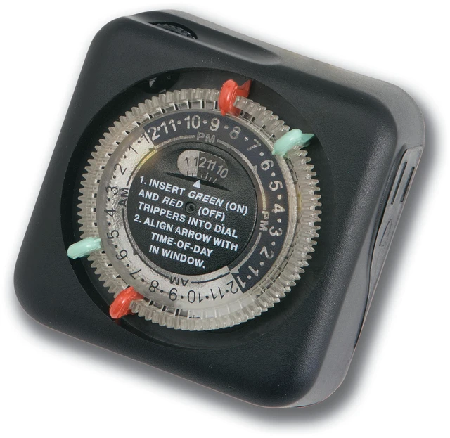 Main image of Plug-in Landscape Lighting Timer | Traditional pin settings with two programmable daily on/off cycles, 15557BK