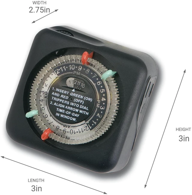 Alt view image 4 of 6 - Plug-in Landscape Lighting Timer | Traditional pin settings with two programmable daily on/off cycles, 15557BK