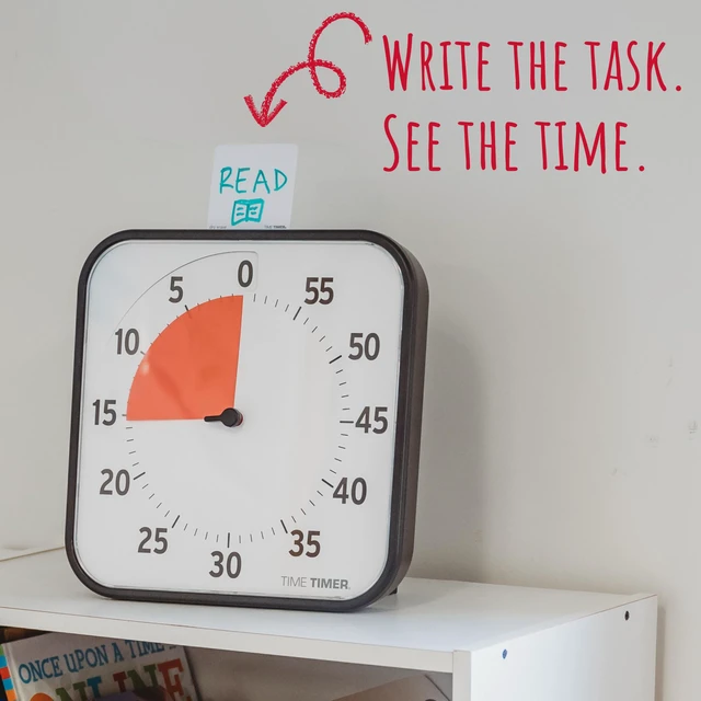 Alt view image 6 of 7 - 12 inch Visual Timer 60 Minute Kids Desk Countdown Clock with Dry Erase Activity Card, Also Magnetic for Classroom, Homeschooling Study Tool, Task Reminder, Home and Kitchen Timer