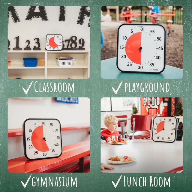 Alt view image 7 of 7 - 12 inch Visual Timer 60 Minute Kids Desk Countdown Clock with Dry Erase Activity Card, Also Magnetic for Classroom, Homeschooling Study Tool, Task Reminder, Home and Kitchen Timer