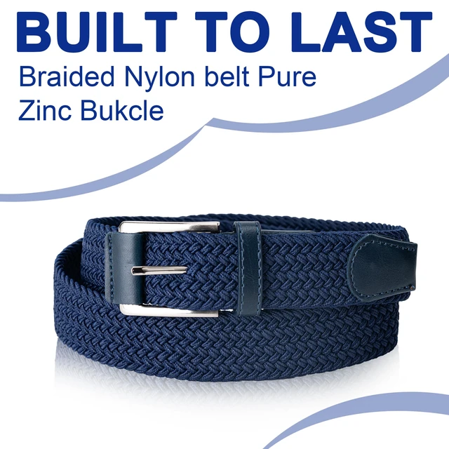 Alt view image 3 of 7 - Stretch Belt for Men - Woven Belt for Golf & Casual Wear 1 3/8" | Braided Nylon Webbing, Breathable & Lightweight, Dynamic Snug Fit, Casual, Jeans, Shorts and Chinos