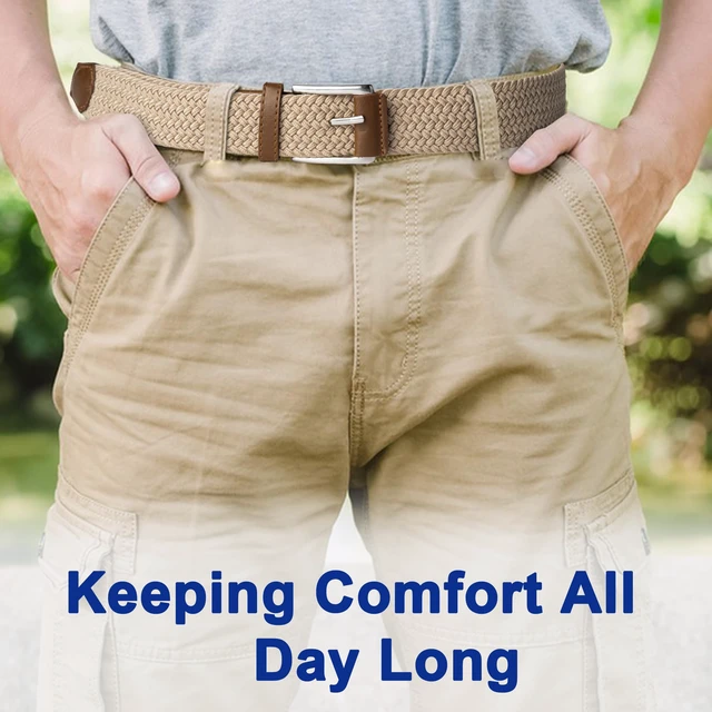 Alt view image 7 of 7 - Stretch Belt for Men - Woven Belt for Golf & Casual Wear 1 3/8" | Braided Nylon Webbing, Breathable & Lightweight, Dynamic Snug Fit, Casual, Jeans, Shorts and Chinos