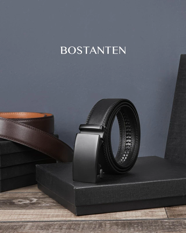 Alt view image 5 of 7 - Ratchet Mens Belt Leather Trim to Fit 1 3/8 Gift Boxed | Micro-Adjustable Buckle, Smooth Sliding, Customizable Fit, Holeless, Dress and Casual