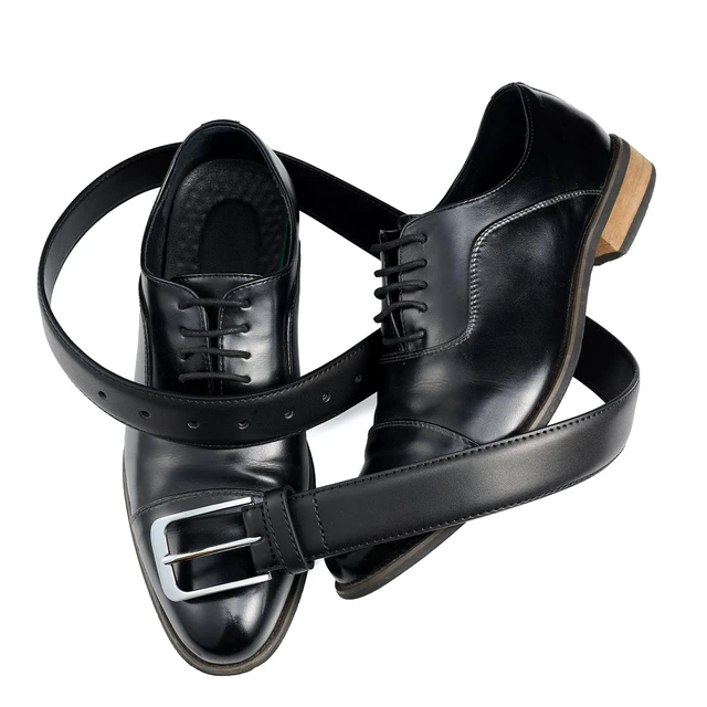Alt view image 2 of 7 - Men's Genuine Leather Dress Belt, Handmade Leather Jeans Belt for Men Work Business and Casual Size 32"-33"