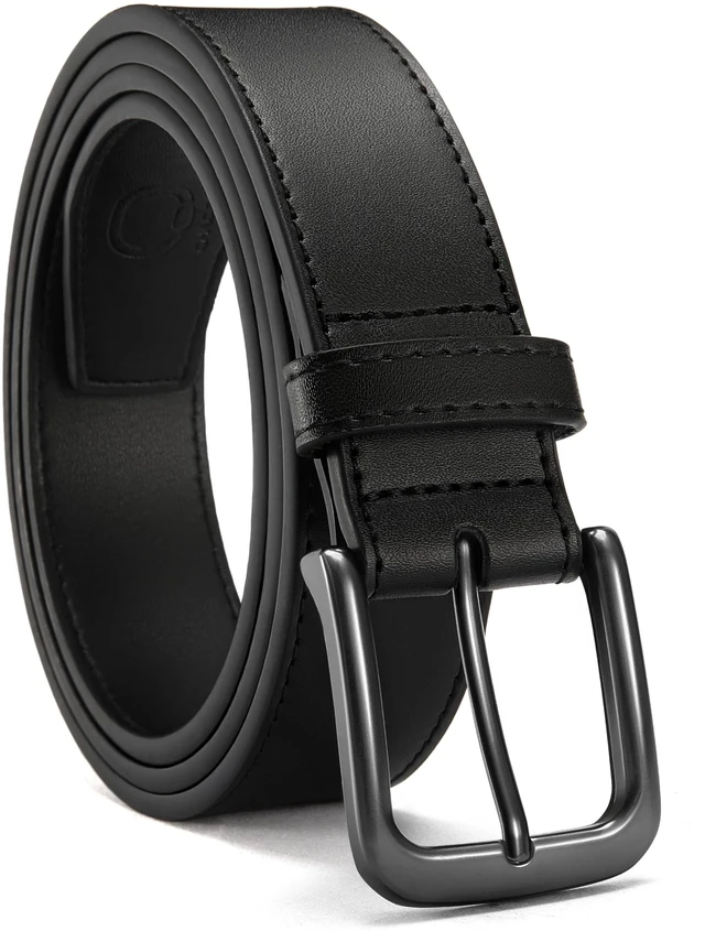 Main image of Mens Belts Leather 35mm for Jeans - Tough at Work, Sharp Daily | Genuine Leather, Durable Buckle, Casual Occasion, Everyday Dress, Classic Style, Handmade, Gift Box