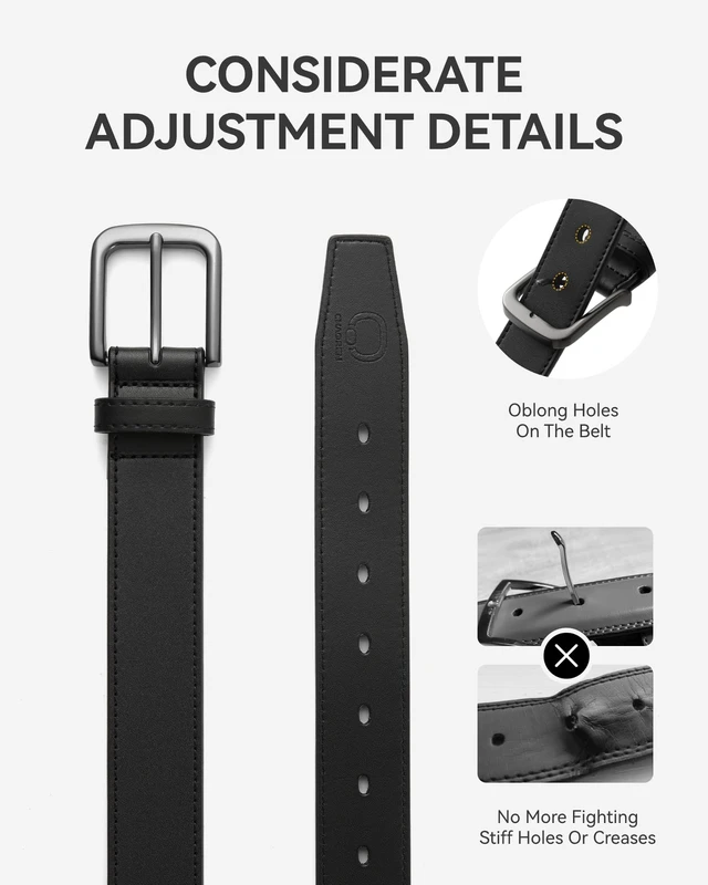 Alt view image 4 of 7 - Mens Belts Leather 35mm for Jeans - Tough at Work, Sharp Daily | Genuine Leather, Durable Buckle, Casual Occasion, Everyday Dress, Classic Style, Handmade, Gift Box