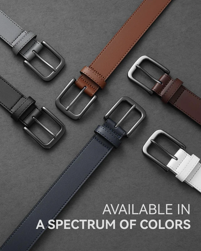 Alt view image 7 of 7 - Mens Belts Leather 35mm for Jeans - Tough at Work, Sharp Daily | Genuine Leather, Durable Buckle, Casual Occasion, Everyday Dress, Classic Style, Handmade, Gift Box
