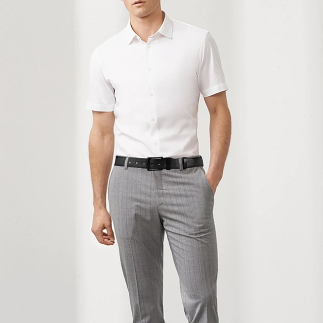 Alt view image 2 of 6 - Mens Casual Dress Belt, Mens Black Leather Belt for Jeans Work | Classic Design, Size M