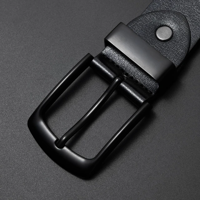 Alt view image 4 of 6 - Mens Casual Dress Belt, Mens Black Leather Belt for Jeans Work | Classic Design, Size M