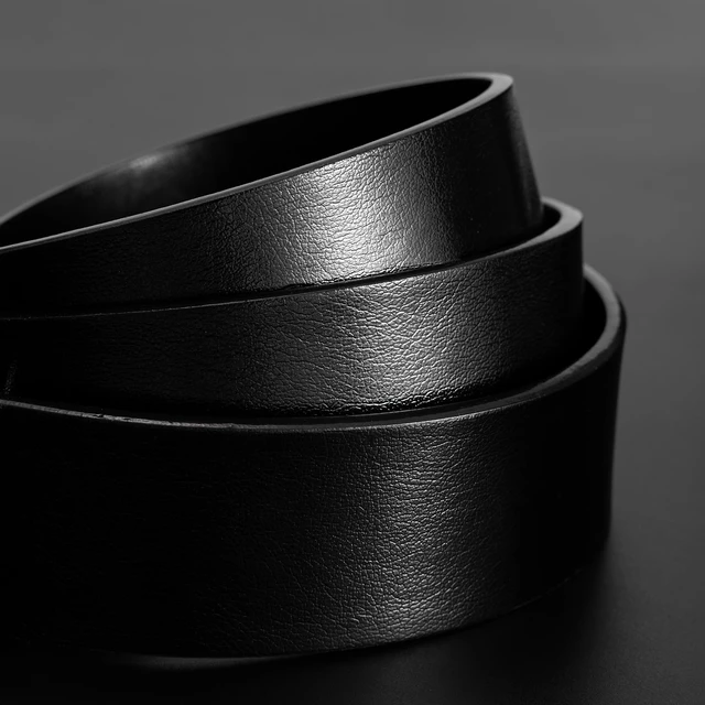 Alt view image 5 of 6 - Mens Casual Dress Belt, Mens Black Leather Belt for Jeans Work | Classic Design, Size M