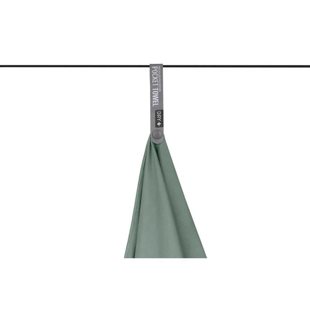Alt view image 3 of 7 - Pocket Towel, Large, Sage | Lightweight, packable microfiber towel fits in a jacket pocket for camping, backpacking, travel, and trips to the gym