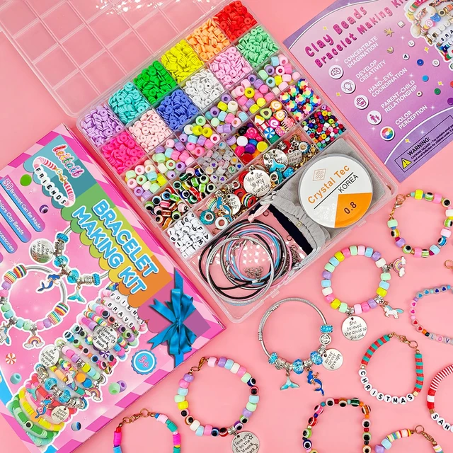 Alt view image 2 of 6 - Girls Toys Bracelet Making Kit -3400pcs Charm Jewelry Making Kit Supplies,Unicorn/Mermaid Crafts Birthday Christmas Gifts for Girls Ages 5 6 7 8 9 10 11 12 Years Old