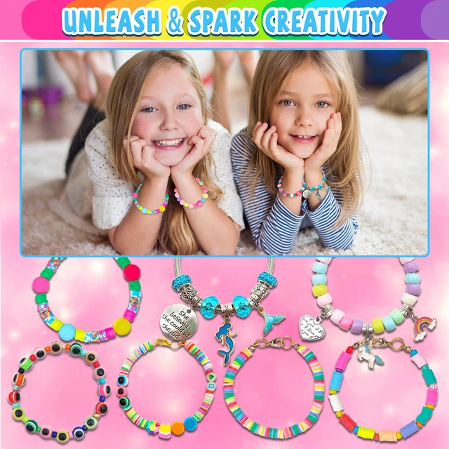Alt view image 5 of 6 - Girls Toys Bracelet Making Kit -3400pcs Charm Jewelry Making Kit Supplies,Unicorn/Mermaid Crafts Birthday Christmas Gifts for Girls Ages 5 6 7 8 9 10 11 12 Years Old