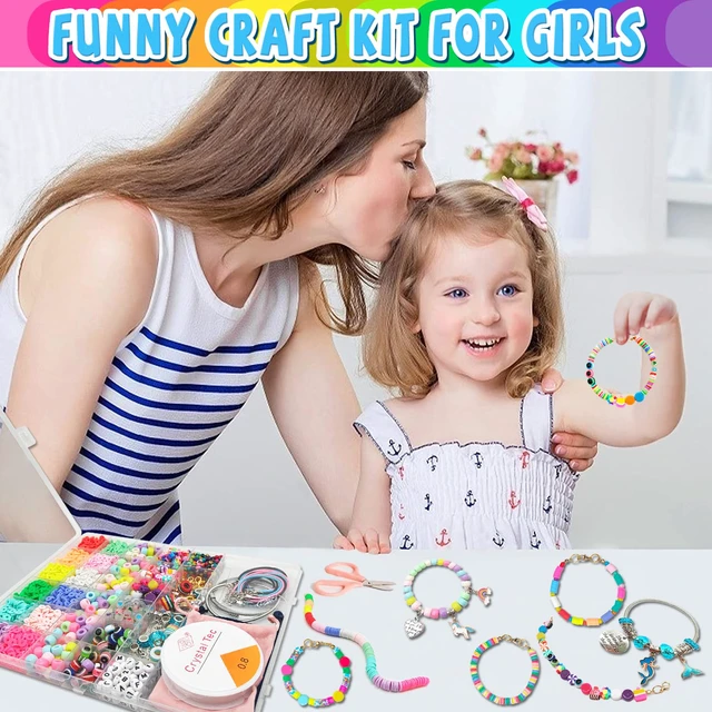 Alt view image 3 of 6 - Girls Toys Bracelet Making Kit -3400pcs Charm Jewelry Making Kit Supplies,Unicorn/Mermaid Crafts Birthday Christmas Gifts for Girls Ages 5 6 7 8 9 10 11 12 Years Old