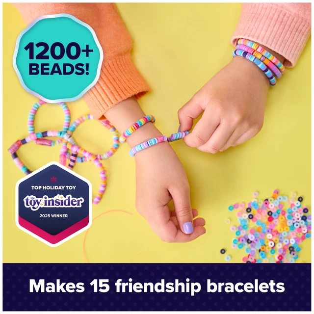 Alt view image 3 of 7 - Cool Stack'd Heishi Studio Bracelet Making Kit, Ages 7+ | Stack, String & Snap 15 Friendship Bracelets, Beading Pen & 1200 Beads, Easy DIY Arts & Crafts, Birthday Gifts Idea for Girls