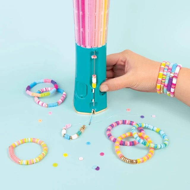 Alt view image 5 of 7 - Swift Clicks - Heishi Bracelet Maker - 2047pc, DIY Jewelry Craft Kit, Design & Make 23 Bead Bracelets, Rotate-Click-Wear, Girls Kids 8+