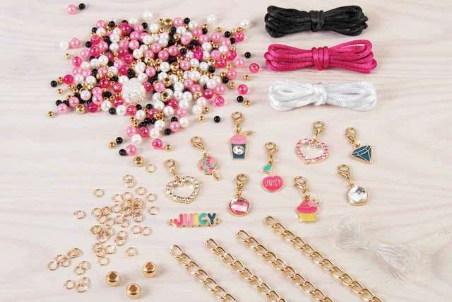 Alt view image 3 of 5 - Juicy Couture Pink and Precious Bracelets - DIY Charm Bracelet Kit with Beads for Tween Jewelry Making - Jewelry Making Kit for Girls