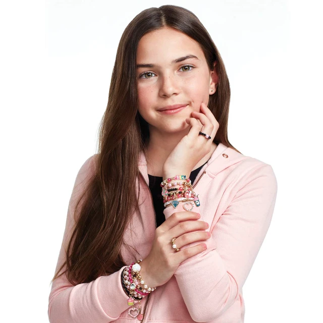 Alt view image 5 of 5 - Juicy Couture Pink and Precious Bracelets - DIY Charm Bracelet Kit with Beads for Tween Jewelry Making - Jewelry Making Kit for Girls