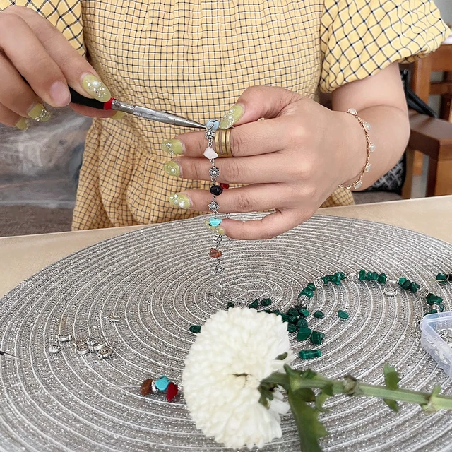 Alt view image 6 of 7 - Jewelry Making Supplies Kit - 1587 PCS Beads, Crystal Beads, Jewelry Pliers, Beading Wire, Earring Hooks, Rings, Bracelets for Girls and Adults
