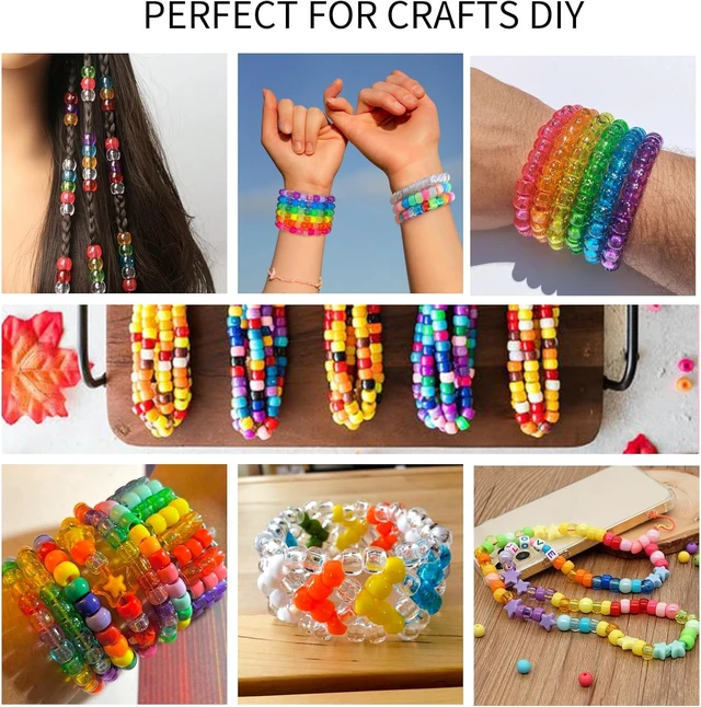 Alt view image 6 of 7 - 5 Boxes Bracelet Making Kit Pony Beads, 96 Colors 3500Pcs Kandi Beads for Bracelets with 800Pcs Letter Bead Friendship Bracelet Rave Accessories Craft Kits for Kids Adults Keychain Jewelry Making