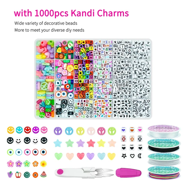 Alt view image 7 of 7 - 5 Boxes Bracelet Making Kit Pony Beads, 96 Colors 3500Pcs Kandi Beads for Bracelets with 800Pcs Letter Bead Friendship Bracelet Rave Accessories Craft Kits for Kids Adults Keychain Jewelry Making