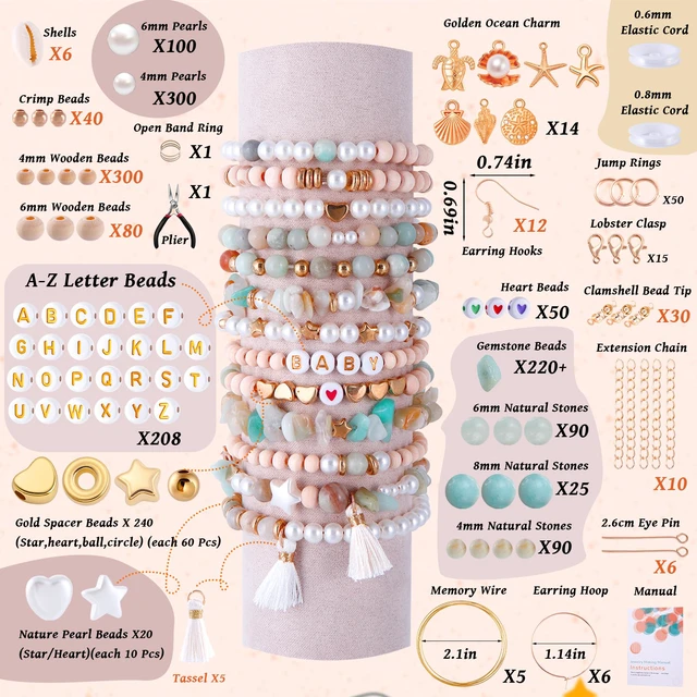 Alt view image 2 of 6 - 1927PCS Jewelry Making Supplies Kit for Adults,Natural Stone Beads | for Irregular Natural Stone, Charm Bracelet Making Kit, Complete Craft Kit for DIY Bracelet/Necklace/Earring/Rings