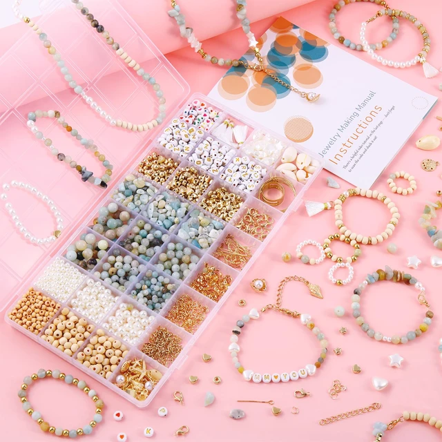 Alt view image 5 of 6 - 1927PCS Jewelry Making Supplies Kit for Adults,Natural Stone Beads | for Irregular Natural Stone, Charm Bracelet Making Kit, Complete Craft Kit for DIY Bracelet/Necklace/Earring/Rings
