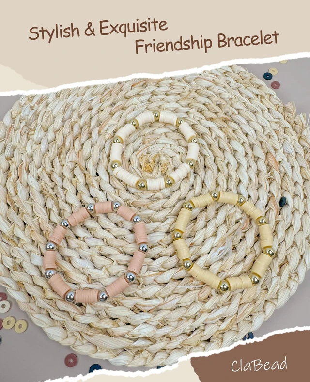 Alt view image 4 of 7 - Bracelet Making Kit 3200Pcs, Clay Beads Bracelet Kit with Gold Beads and Sliver Beads (Earth Tone)