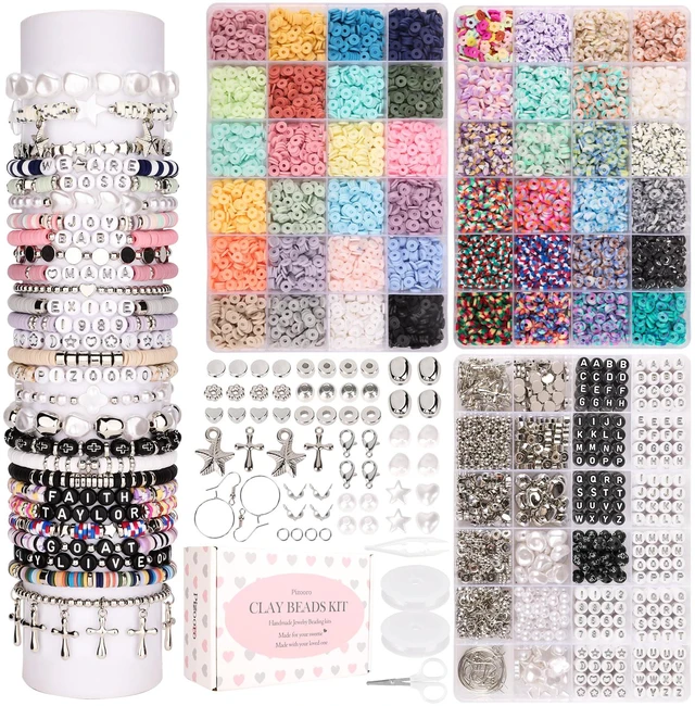 Main image of 3 Boxes Clay Beads for Bracelet Making Friendship Bracelets Gifts | 56 Fashion Colors,Collaborate on Making Bracelets,DIY Outfit Accessories,Creative and Meaningful Gift