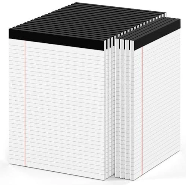 Main image of 24 Pack Legal Pads 8.5 x 11 Note Pads 8.5 x 11 Inch Notepad 720 Sheets Writing Pads Wide Ruled Lined Paper Pads White Paper Note Pads 8.5 x 11 with 30 Sheets Per Legal Pad for School, Office, Home