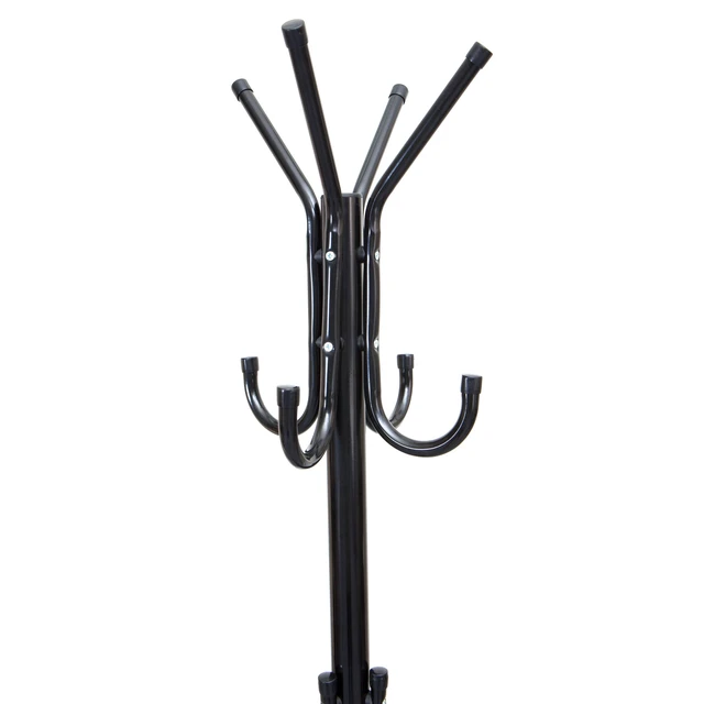 Alt view image 5 of 7 - Freestanding Coat Rack, Multi-Tier Organizer for Office and Entryway, Metal, Black