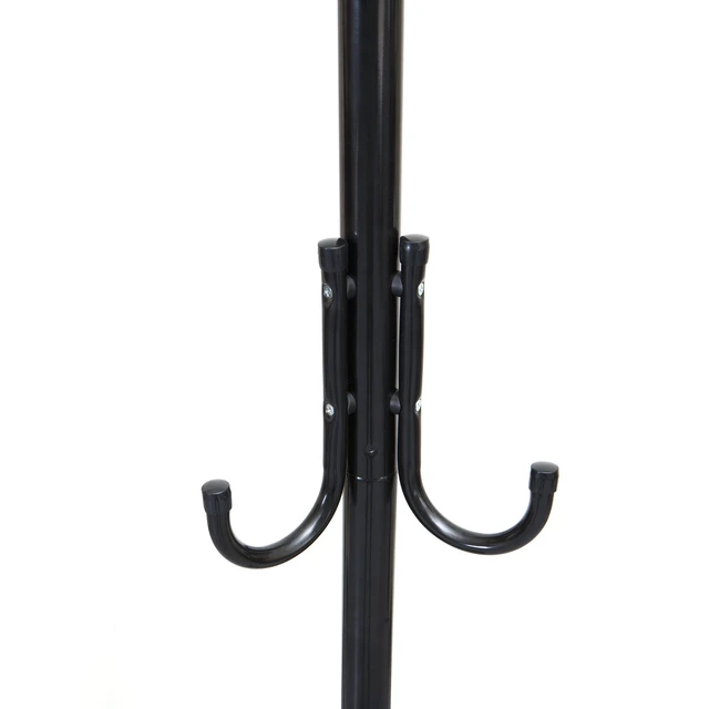 Alt view image 7 of 7 - Freestanding Coat Rack, Multi-Tier Organizer for Office and Entryway, Metal, Black