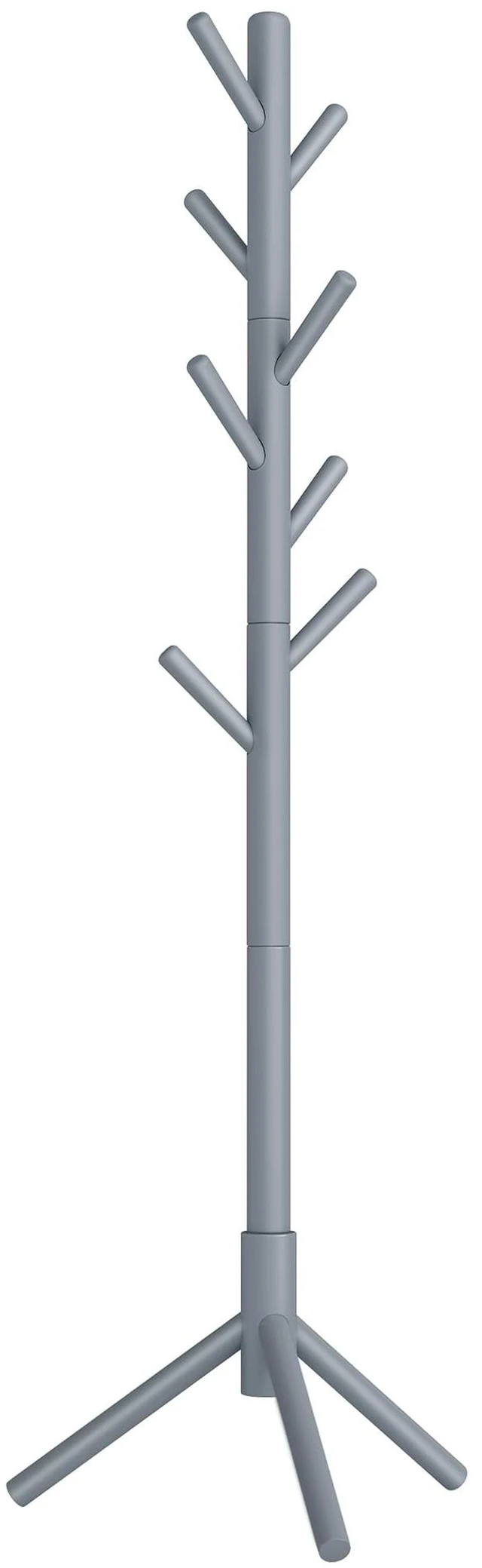 Main image of Solid Wood Coat Rack, Free Standing, Tree-Shaped, with 8 Hooks | Coat Tree3 Height Options, for Clothes, Hats, Bags, for Living Room, Bedroom, Dove Gray, ANDI Collection URCR04GY