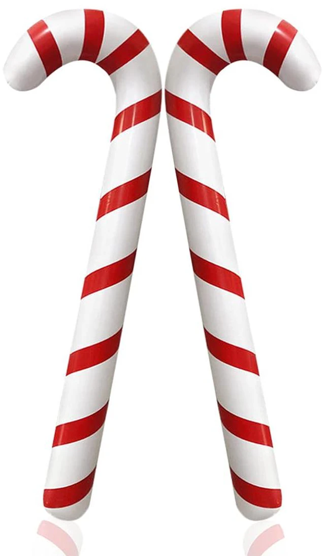 Main image of 2pcs Inflatable Candy Canes Balloons for Christmas Candy Cane Decorations - Large Pool Floats Outdoor Candy Canes Balloons for Candy Cane Christmas Decorations