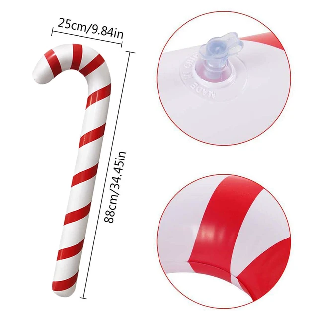 Alt view image 2 of 7 - 2pcs Inflatable Candy Canes Balloons for Christmas Candy Cane Decorations - Large Pool Floats Outdoor Candy Canes Balloons for Candy Cane Christmas Decorations