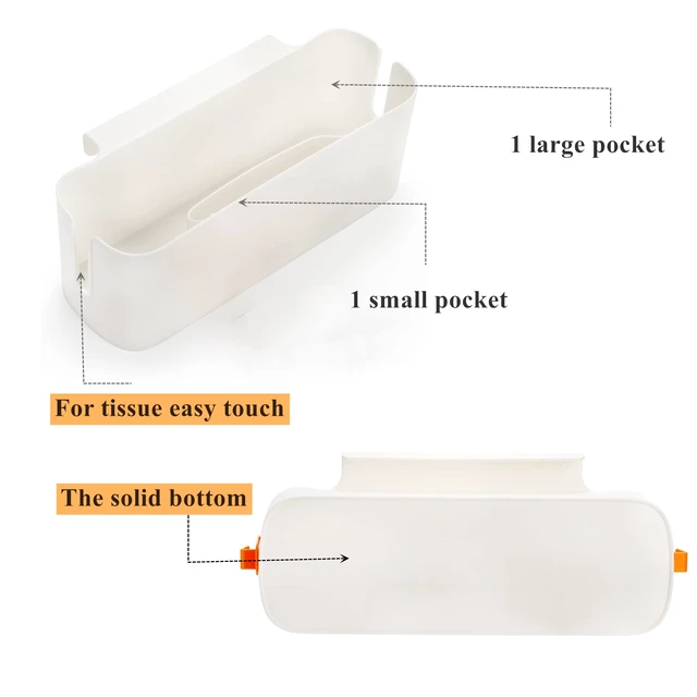 Alt view image 3 of 7 - 2 Pack Bedside Caddy Organizer, Plastic Bunk Bed Shelf, Dorm Bedside Holder, Multi Storage Pocket Holder for Kids Loft Bed Rail Rv Bathroom College with Hook