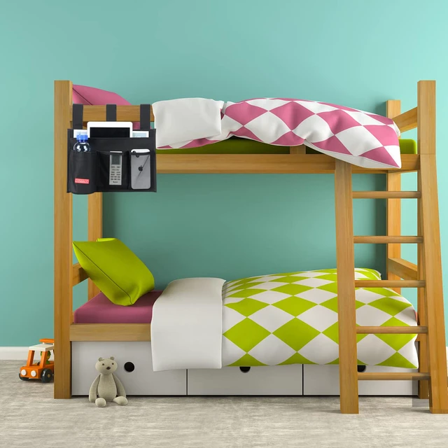 Alt view image 7 of 7 - Hanging Bedside Caddy,Bedside Organizer Caddy for Bed Rails(Classic 4 Pockets-Black)