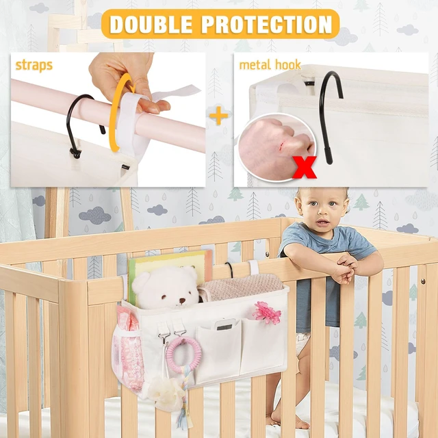 Alt view image 4 of 6 - Bedside Caddy, Bedside Storage Bag Hanging Organizer for Bunk Bed | Bed Caddy with Fixed Straps and Water Bottle Holder for Home, College Dorm, Bunk Bed, Hospital Bed and Crib Bed Rails