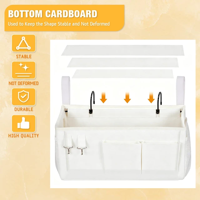 Alt view image 6 of 6 - Bedside Caddy, Bedside Storage Bag Hanging Organizer for Bunk Bed | Bed Caddy with Fixed Straps and Water Bottle Holder for Home, College Dorm, Bunk Bed, Hospital Bed and Crib Bed Rails