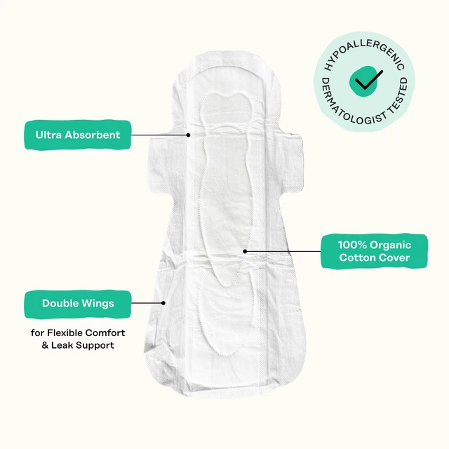 Alt view image 5 of 7 - Cooling Herbal - Heavy Flow Overnight Pads w/Wings | Cooling Effect - Infused w/Mint, Aloe, Lavender - Organic Cotton Cover - Menstrual Pads for Women - Feminine Care - 16ct