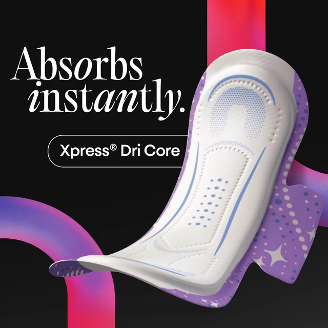 Alt view image 2 of 7 - Overnight Maxi Pads, 39 Count | Period Pad, Xpress Dri Core, Night Defense, Back Barrier, Side Guards, Breathable Soft Touch Cover, Clean & Dry Feel