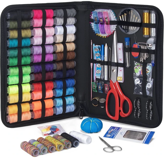 Main image of Large Sewing Kit for Adults: 2-Year Supply for Home Hand Mending | 251 Pcs Complete Needle Thread Kit - Heavy Duty Scissors - 45XL Thread - Oxford carrying case - Home Travel College Dorm