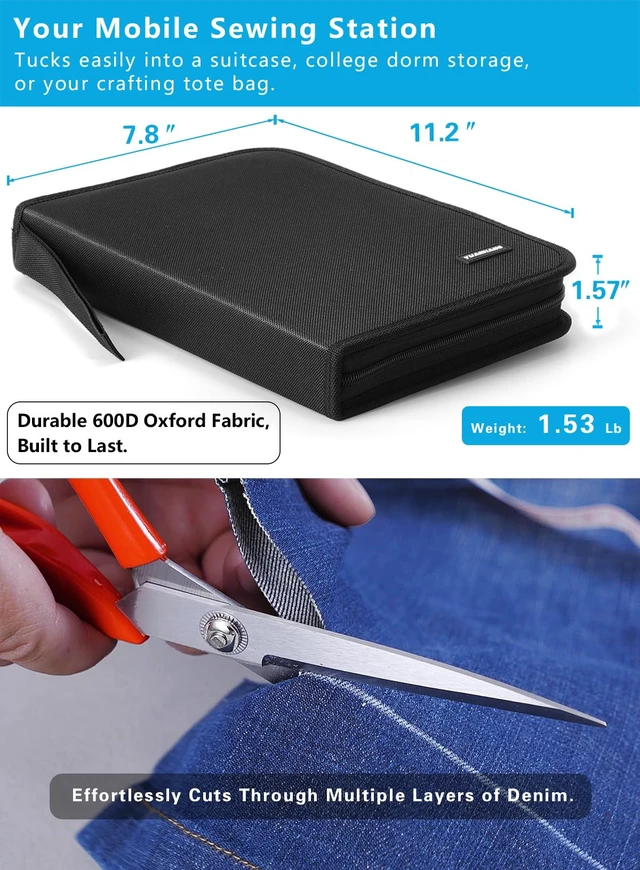 Alt view image 4 of 7 - Large Sewing Kit for Adults: 2-Year Supply for Home Hand Mending | 251 Pcs Complete Needle Thread Kit - Heavy Duty Scissors - 45XL Thread - Oxford carrying case - Home Travel College Dorm