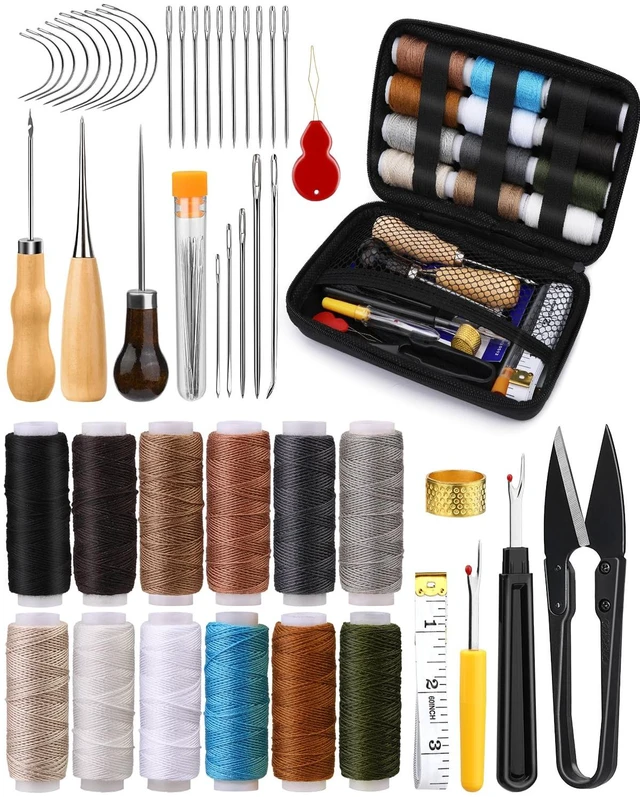 Main image of Heavy Duty Sewing Kit, Needle and Thread Kit with Upholstery Thread Needles Sewing Awl Seam Ripper for Car Seats Carpets Shoes Backpacks DIY Crafting