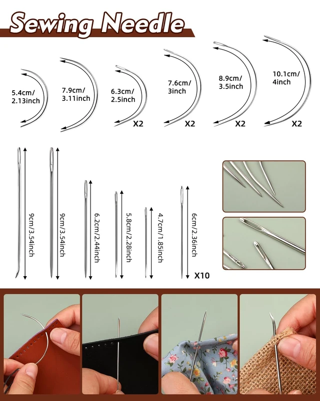 Alt view image 2 of 7 - Heavy Duty Sewing Kit, Needle and Thread Kit with Upholstery Thread Needles Sewing Awl Seam Ripper for Car Seats Carpets Shoes Backpacks DIY Crafting